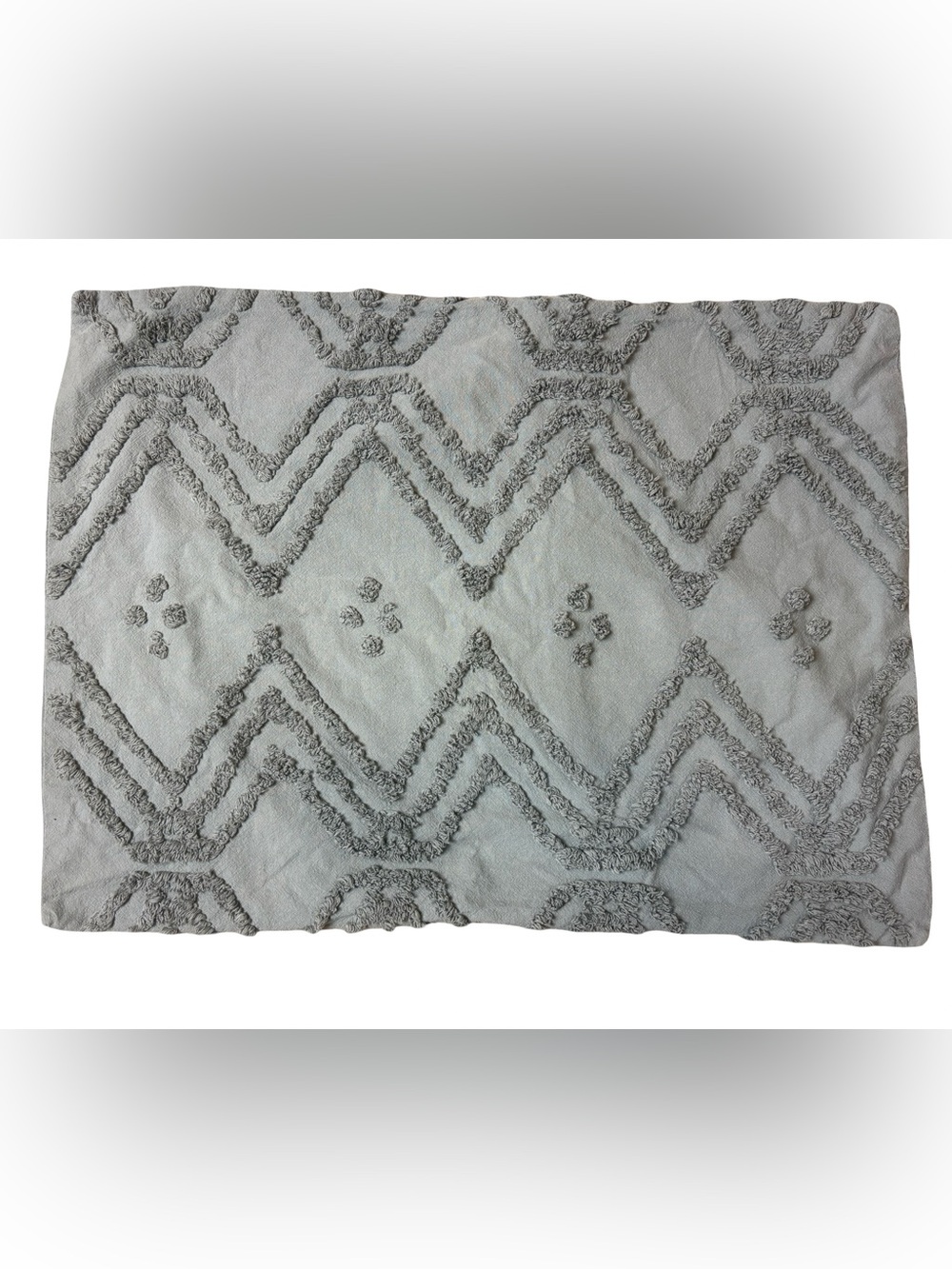 Anthology Tufted Pillowcase Sham Boho Geometric Design Grey